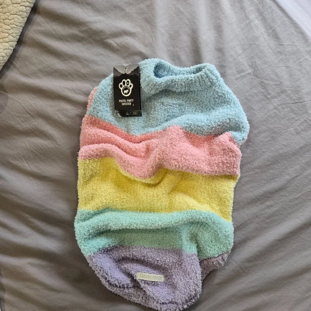 NWT - Canada Pooch - Pastel Party Sweater - Size 24 - Picture 2 of 5